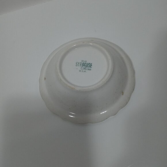 Syracuse China Floral Small Bowl Yellow Cream Green Design USA Vintage - Picture 5 of 5